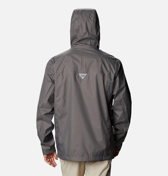 Columbia PFG Storm Rain Jacket Grey Black For Men's NZ52789 New Zealand